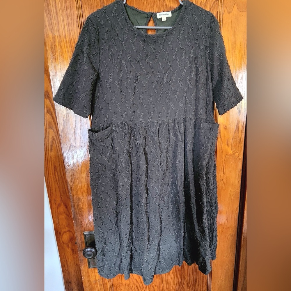 Hidden Alley Dark Green Babydoll Dress with Sewn-In Slip in Size Large